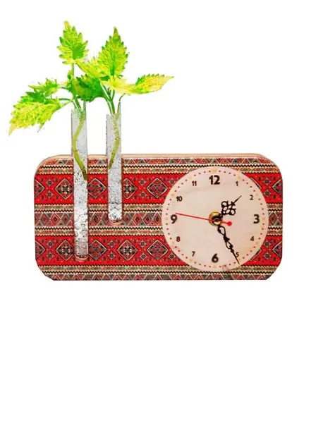 گلدان چوبی ساعتدار P124-D راکورد